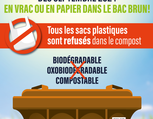 PLASTIQUE COMPOSTABLE REFUSÉ DÈS SEPTEMBRE 2024