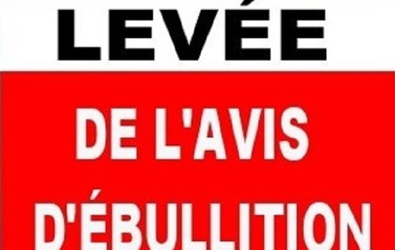 Levée de l'avis d'ébullition