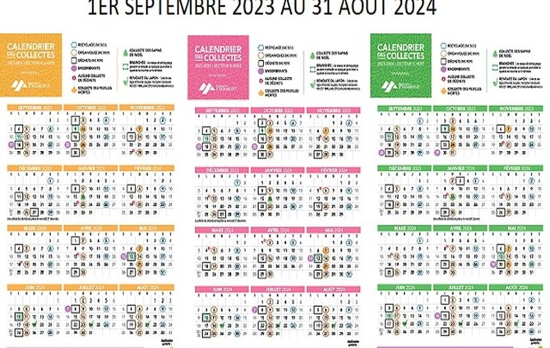 Calendriers des collectes 2023-2024